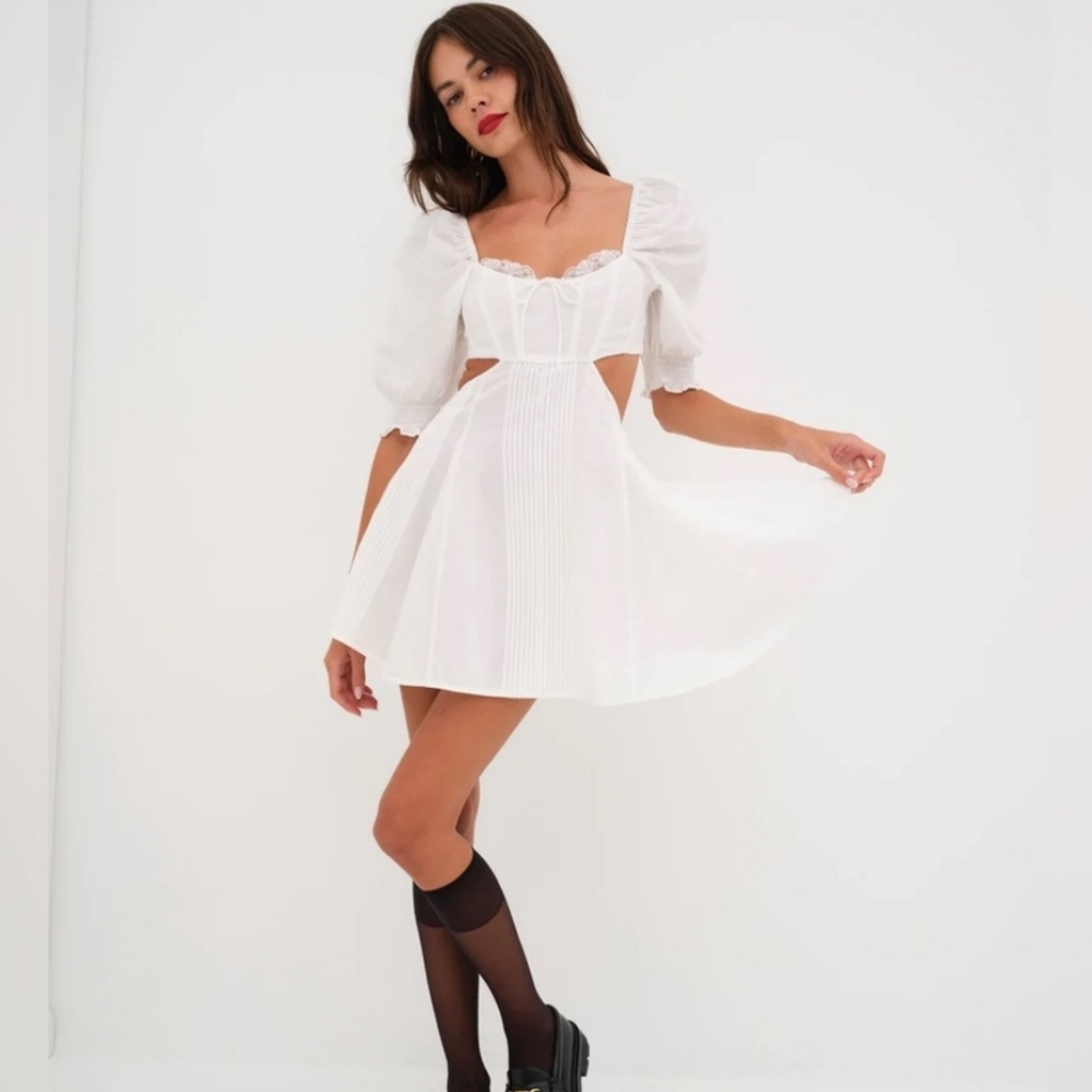 For Love and Lemons Arya mini white dress